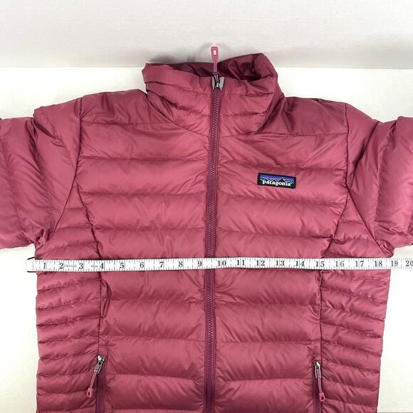 Patagonia Women's Down Sweater Jacket Puffer Coat Full Zip Pink Size Small Warm - Picture 6 of 14